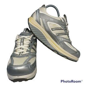 SKECHERS Shape Ups Womens Shoes Size 10 White/Sliver/Grey 11814 Toning Walking